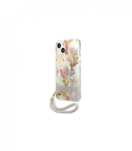 Nakładka do iPhone 13 mini 5,4" GUHCP13SHFLSU hard case fioletowa Flower Cord TFO Guess GSM165214