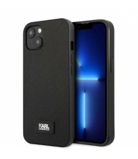 Nakładka do iPhone 13 Mini KLHCP13SSFMP2K czarna hard case Saffiano Logo TFO Karl Lagerfeld GSM114854