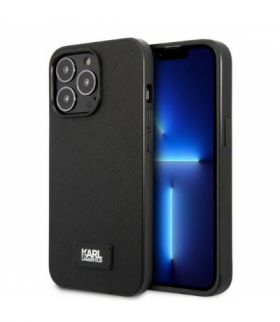 Nakładka do iPhone 13 Pro Max 6,7" KLHCP13XSFMP2K czarna hard case Saffiano Logo TFO Karl Lagerfeld GSM114857