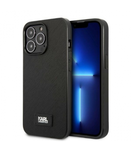 Nakładka do iPhone 13 Pro Max 6,7" KLHCP13XSFMP2K czarna hard case Saffiano Logo TFO Karl Lagerfeld GSM114857