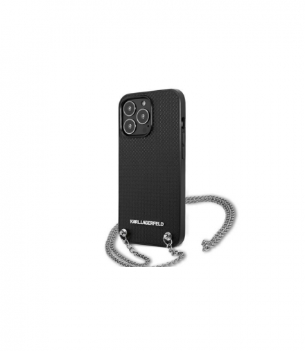 Nakładka do iPhone 13 Pro 6,1" KLHCP13LPMK czarna hard case Chain Logo TFO Karl Lagerfeld GSM114940