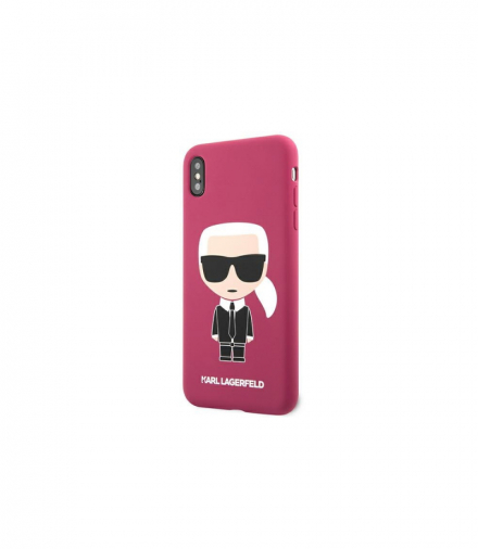 Nakładka do iPhone XS Max KLHCI65SLFKFU hard case fuksja Silicone Iconic TFO Karl Lagerfeld GSM117074
