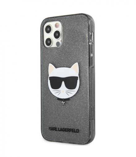 Nakładka do iPhone 12 Pro Max 6,7" KLHCP12LCHTUGLB hardcase czarna Glitter Choupette TFO Karl Lagerfeld GSM165589