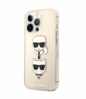 Nakładka do iPhone 13 / 13 Pro 6,1" KLHCP13LKCTUGLGO hardcase złota Glitter Karl`s & Choupette TFO Karl Lagerfeld GSM165599