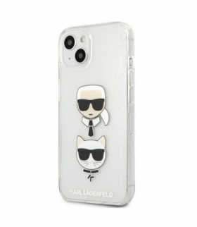 Nakładka do iPhone 13 6,1" KLHCP13MKCTUGLS hardcase srebrna Glitter Karl`s & Choupette TFO Karl Lagerfeld GSM165613