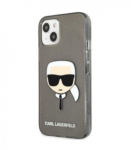 Nakładka do iPhone 13 6,1" KLHCP13MKHTUGLB hardcase czarna Glitter Karl`s Head TFO Karl Lagerfeld GSM165614