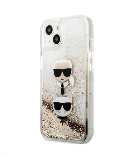 Nakładka do iPhone 13 6,1" KLHCP13MKICGLD hardcase złota Liquid Glitter Karl&Choupette Head TFO Karl Lagerfeld GSM165615