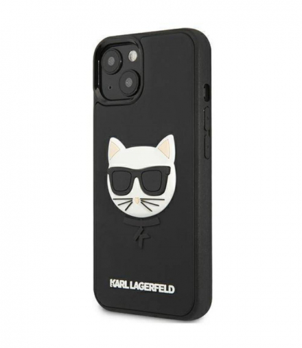 Nakładka do iPhone 13 Mini 5,4" KLHCP13SCH3DBK hardcase czarna 3D Rubber Choupette TFO Karl Lagerfeld GSM165621