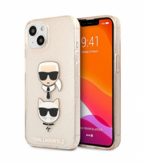 Nakładka do iPhone 13 Mini 5,4" KLHCP13SKCTUGLGO hardcase złota Glitter Karl`s & Choupette TFO Karl Lagerfeld GSM165627