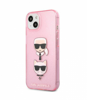 Nakładka do iPhone 13 Mini 5,4" KLHCP13SKCTUGLP hardcase różowa Glitter Karl`s & Choupette TFO Karl Lagerfeld GSM165628