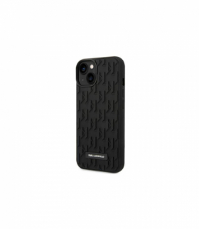 Nakładka do iPhone 14 Pro 6,1" KLHCP14LRUPKLPK czarna + 3D Rubber case with Monogram Pattern and Metal Plate Logo TFO Karl Lagerfeld GSM166730