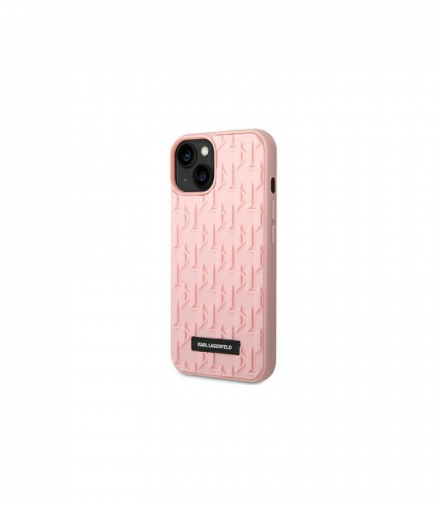 Nakładka do iPhone 14 Pro 6,1" KLHCP14LRUPKLPP różowa + 3D Rubber case with Monogram Pattern and Metal Plate Logo TFO Karl Lagerfeld GSM166734