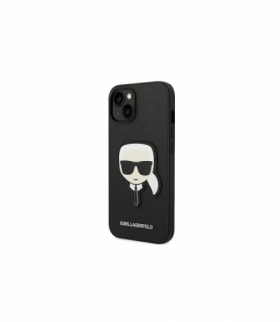 Nakładka do iPhone 14 Pro Max 6,7" KLHCP14XSAPKHK czarna PU Saffiano case with Karl Head Patch TFO Karl Lagerfeld GSM166743