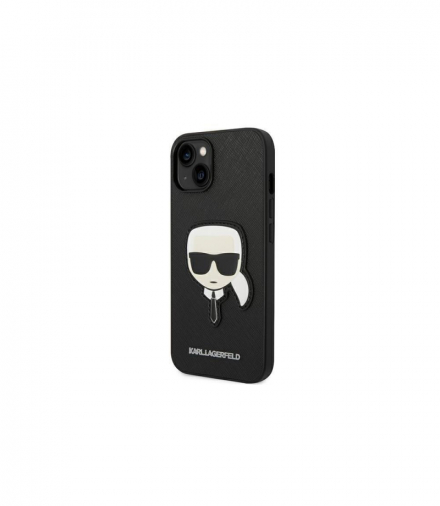 Nakładka do iPhone 14 Pro Max 6,7" KLHCP14XSAPKHK czarna PU Saffiano case with Karl Head Patch TFO Karl Lagerfeld GSM166743