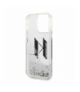 Nakładka do iPhone 14 Pro 6,1" KLHCP14LLBKLCS srebrna Liquid Glitter case Big KL Logo TFO Karl Lagerfeld GSM166746