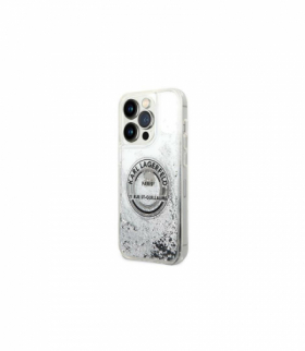 Nakładka do iPhone 14 Pro 6,1" KLHCP14LLCRSGRS srebrna hardcase Liquid Glitter RSG TFO Karl Lagerfeld GSM167126