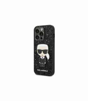 Nakładka do iPhone 14 Pro Max 6,7" KLHCP14XGFKPK czarna hardcase Glitter Flakes Ikonik TFO Karl Lagerfeld GSM167142