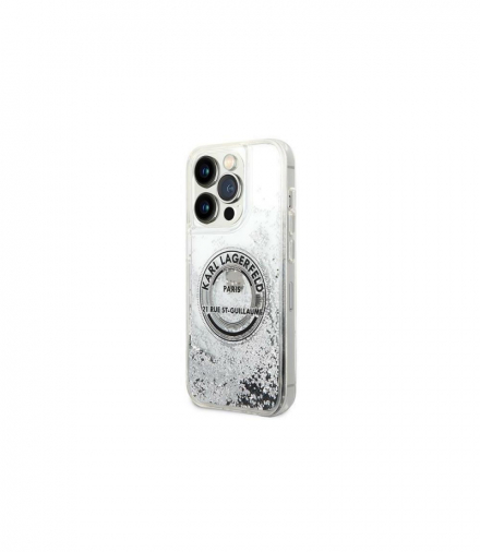 Nakładka do iPhone 14 Pro Max 6,7" KLHCP14XLCRSGRS srebrna hardcase Liquid Glitter RSG TFO Karl Lagerfeld GSM167143