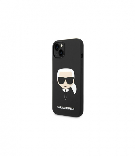 Nakładka do iPhone 14 6,1" KLHCP14SSLKHBK czarna hardcase Silicone Karl`s Head TFO Karl Lagerfeld GSM167302