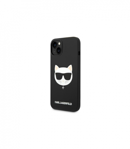 Nakładka do iPhone 14 6,1" KLHMP14SSLCHBK czarna hardcase Silicone Choupette Head Magsafe TFO Karl Lagerfeld GSM167312