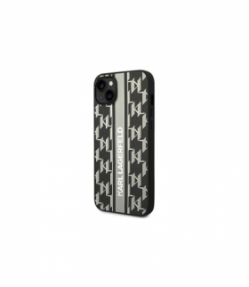 Nakładka do iPhone 14 Plus 6,7" KLHCP14MPGKLSKG szara HC PU Monogram Stripe TFO Karl Lagerfeld GSM167614
