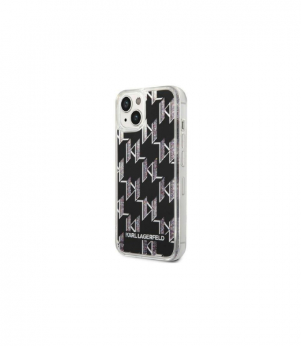 Nakładka do iPhone 14 Plus 6,7" KLHCP14MLMNMK czarna HC Liquid Glitter Monogram TFO Karl Lagerfeld GSM167632