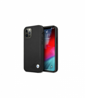 Nakładka do iPhone 12 / 12 Pro 6,1" BMHCP12MRCDPK czarna hardcase Leather Deboss TFO BMW BRA100021