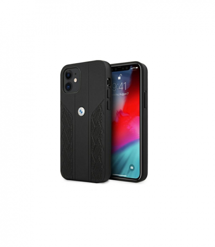Nakładka do iPhone 12 / 12 Pro 6,1" BMHCP12MRSPPK czarna hardcase Leather Curve Perforate TFO BMW BRA100024