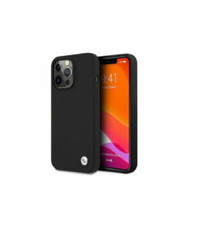 Nakładka do iPhone 13 Pro Max 6,7" BMHCP13XSILBK czarna hardcase Silicone Signature TFO BMW BRA100031