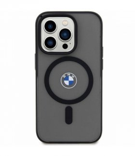 Nakładka do iPhone 14 Plus 6,7" BMHMP14MDSLK czarna hardcase Magsafe Signature IML TFO BMW BRA100261
