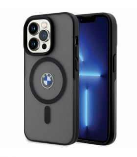 Nakładka do iPhone 14 Pro Max 6,7" BMHMP14XDSLK czarna hardcase Magsafe Signature IML TFO BMW BRA100263