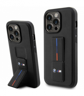 Nakładka do iPhone 14 Pro 6,1" BMHCP14L22GSLK czarna hardcase Grip Stand Hot Stamp PU TFO BMW BRA100266