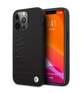 Nakładka do iPhone 14 Pro Max 6,7" BMHMP14XSLLBK czarna hard case Signature Logo Imprint MagSafe TFO BMW BRA100296