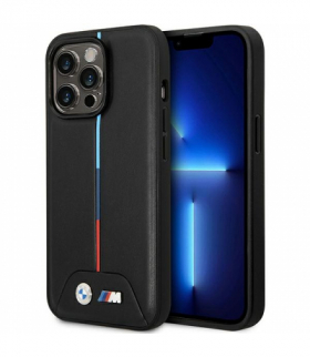 Nakładka do iPhone 13 Pro Max 6,7" BMHMP13X22PVTK czarna HC Magsafe PU Quilted Tricolor TFO BMW BRA100352