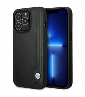 Nakładka do iPhone 14 Pro 6,1" BMHCP14L22RBDK czarna Sign HC Leather Blue Dots TFO BMW BRA100356