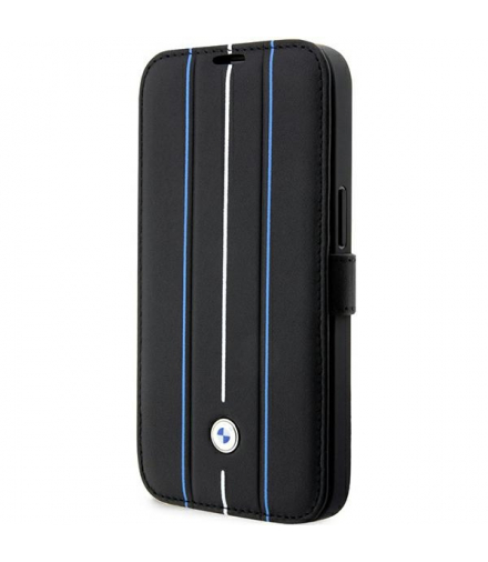 Nakładka do iPhone 14 Pro Max 6,7" BMBKP14X22RVSK czarna Sign BT Leather Hot Stamp Blue Lines TFO BMW BRA100358