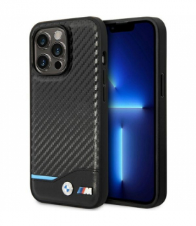 Nakładka do iPhone 14 Pro 6,1" BMHMP14L22NBCK czarna HC Magsafe PU Carbon TFO BMW BRA100360