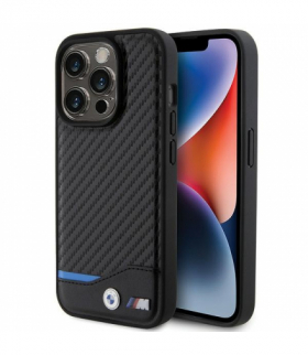 Nakładka do iPhone 15 Pro 6,1" BMHCP15L22NBCK czarna HC PU Carbon TFO BMW BRA100383