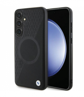 Nakładka do Samsung Galaxy S24 Plus czarna Signature Leather Half Textured & Circle MagSafe TFO BMW BRA100526
