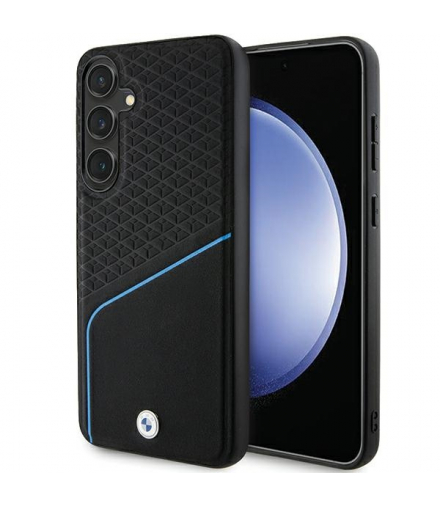 Nakładka do Samsung Galaxy S24 czarna Signature Leather Textured & Line MagSafe TFO BMW BRA100530