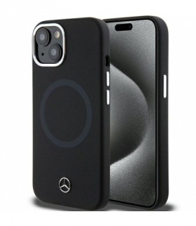 Nakładka Benz do iPhone 15 6,1" MEHMP15S23SCMK czarna HC MAGSAFE LIQUID SILICONE BICOLOR TFO Mercedes BRA100429