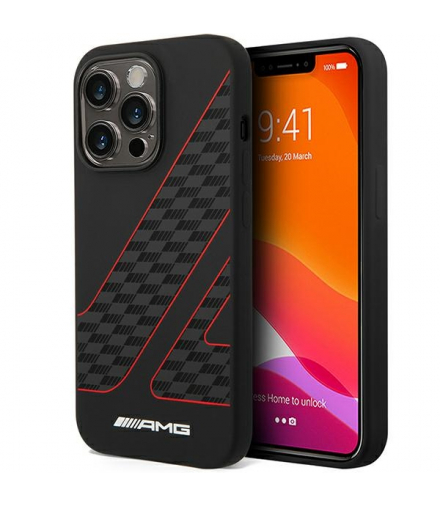 Nakładka do iPhone 14 Pro Max 6,7" AMHMP14X2SCFR czarna hard case Checkered Flag Pattern TFO AMG BRA100292