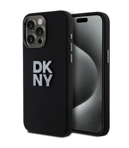 Nakładka do iPhone 15 Pro Max 6,7" DKHCP15XSMCBSK czarna HC silicone w stack metal logo TFO DKNY BRA100581