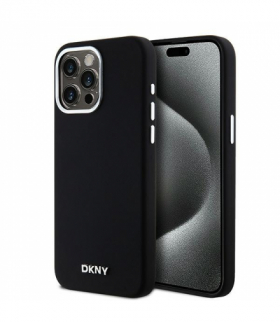 Nakładka do iPhone 15 Pro Max 6,7" DKHMP15XSMCHLK czarna HC Magsafe silicone w horizontal metal logo TFO DKNY BRA100585