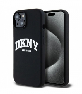 Nakładka do iPhone 15 Plus 6,7" DKHMP15MSNYACH czarna HC Magsafe silicone w arch logo TFO DKNY BRA100590