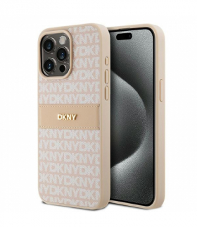 Nakładka do iPhone 15 Pro Max 6,7" DKHCP15XPRTHSLP niebieska HC PU repeat texture pattern w tonal stripe TFO DKNY BRA100615