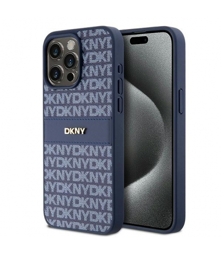 Nakładka do iPhone 15 Pro Max 6,7" DKHCP15XPRTHSLB czarna HC Magsafe pu repeat pattern w stack logo TFO DKNY BRA100618
