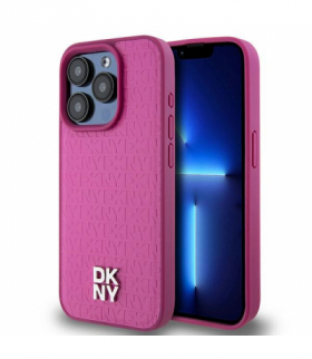 Nakładka do iPhone 15 Pro 6,1" DKHMP15LPSHRPSP różowa HC Magsafe pu repeat pattern w stack logo TFO DKNY BRA100634