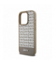 Nakładka do iPhone 15 Pro 6,1" DKHMP15LPSOSPW brązowa HC Magsafe pu repeat pattern w bottom stripe TFO DKNY BRA100637