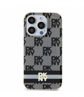 Nakładka do iPhone 15 Plus 6,7" DKHMP15MHCPTSK czarna HC Magsafe pc tpu checkered pattern w printed stripes TFO DKNY BRA100657
